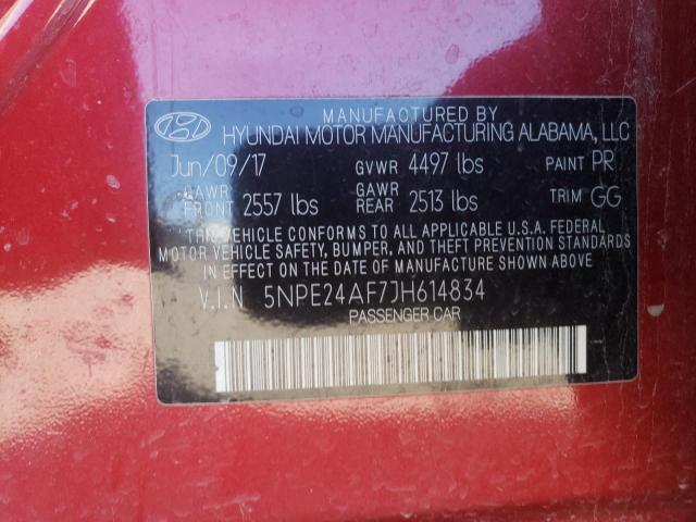 5NPE24AF7JH614834 Hyundai Sonata Se 2018. Фото: 9