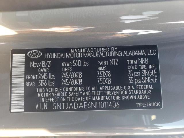 2022 HYUNDAI SANTA CRUZ 5NTJADAE6NH011406