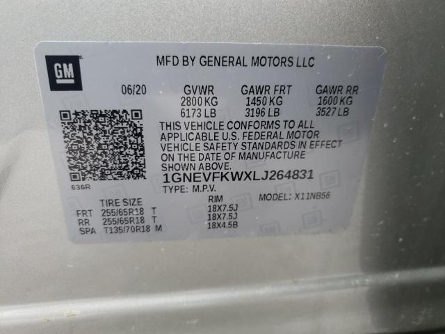 2020 CHEVROLET TRAVERSE L 1GNEVFKWXLJ264831