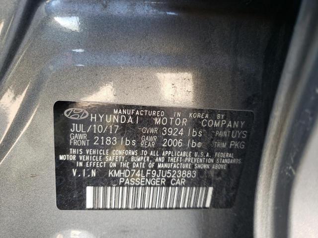 2018 HYUNDAI ELANTRA SE KMHD74LF9JU523883