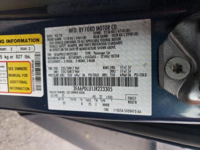 2018 FORD FUSION SE 3FA6P0LU1JR223305