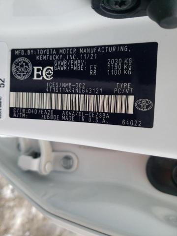 2022 TOYOTA CAMRY NIGH 4T1S11AK4NU643121