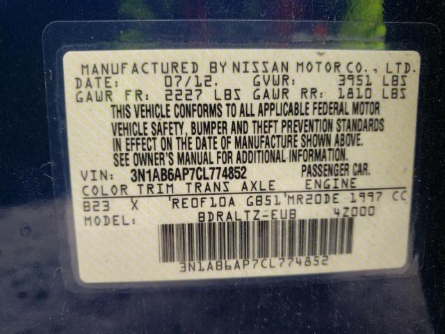 3N1AB6AP7CL774852 Nissan Sentra 2.0 2012. Фото: 9