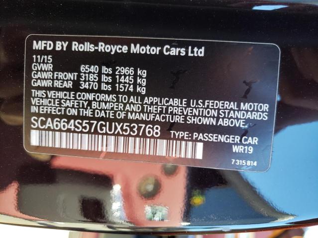 2016 ROLLS-ROYCE GHOST SCA664S57GUX53768