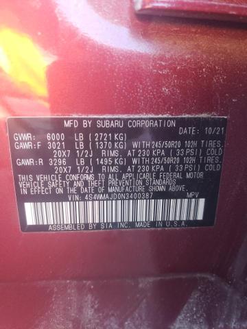 2022 SUBARU ASCENT ONY 4S4WMAJD0N3400387