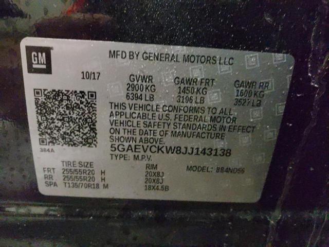 2018 BUICK ENCLAVE AV 5GAEVCKW8JJ143138