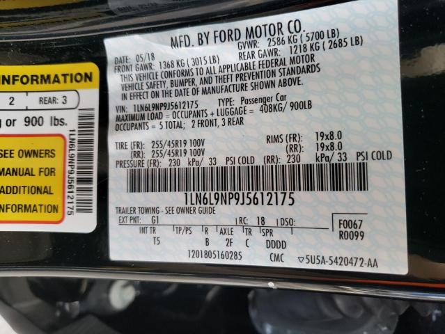 Auction sale of the 2018 LINCOLN CONTINENTL , vin: 1LN6L9NP9J5612175, lot number: 34873712