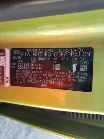 KNDJN2A24G7843945 Kia Soul 2016. Фото: 9