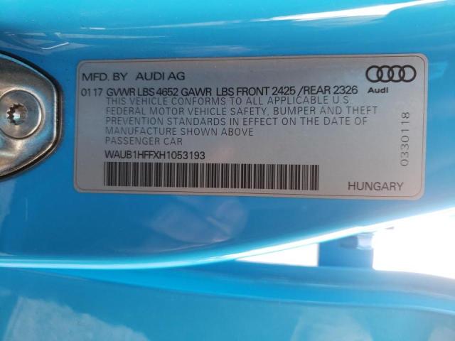 2017 AUDI S3 PREMIUM WAUB1HFFXH1053193