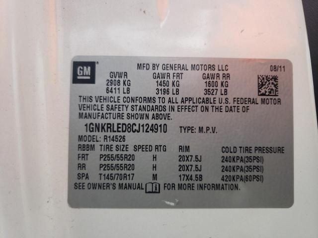 2012 CHEVROLET TRAVERSE L - 1GNKRLED8CJ124910