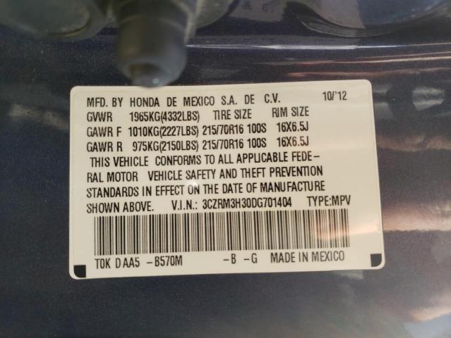 3CZRM3H30DG701404 Honda Cr-V Lx 2013. Фото: 9