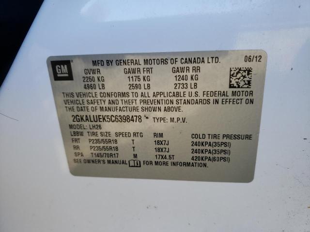 2012 GMC TERRAIN SL - 2GKALUEK5C6398478