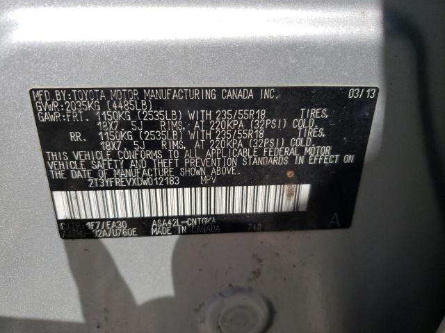 2T3YFREVXDW012183 Toyota Rav4 Limit 2013. Фото: 9