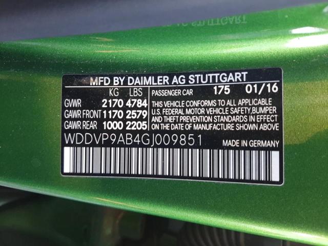 2016 MERCEDES-BENZ B 250E WDDVP9AB4GJ009851