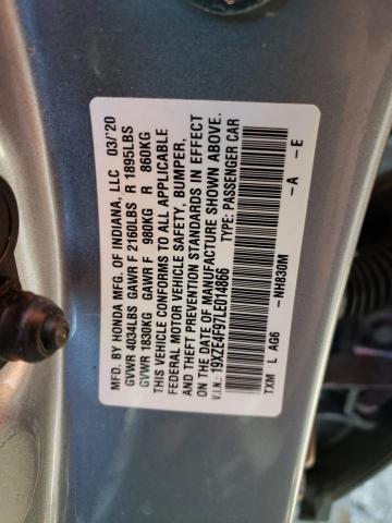 2020 HONDA INSIGHT TO 19XZE4F97LE014866