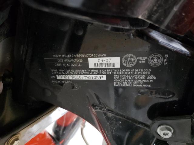 2007 HARLEY-DAVIDSON FLHTCUSE 1HD1PR8107Y957059