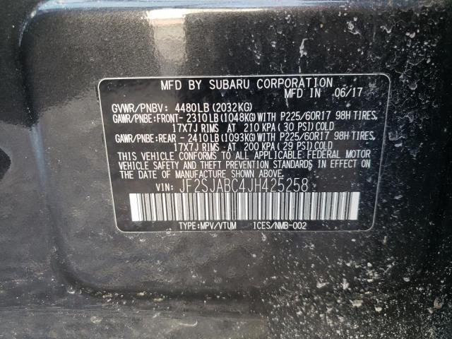 2018 SUBARU FORESTER 2 JF2SJABC4JH425258