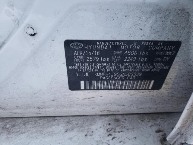 2016 HYUNDAI AZERA LIMI KMHFH4JG5GA563339