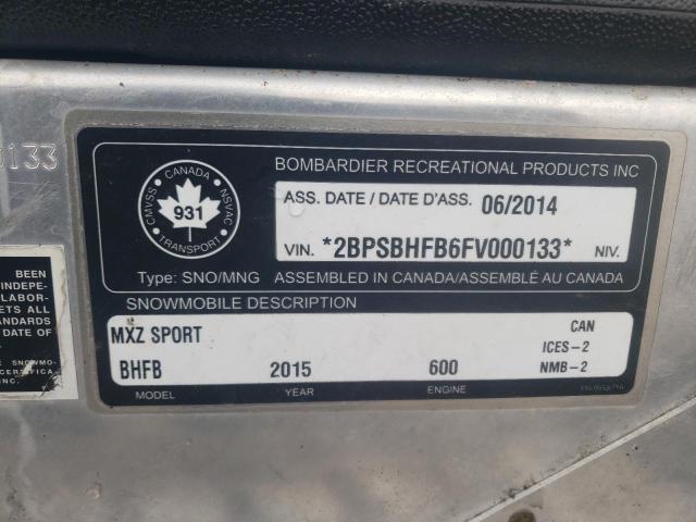 2015 SKI DOO MX600 2BPSBHFB6FV000133