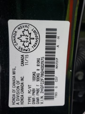 2016 HONDA CIVIC EX 2HGFC2F78GH002975