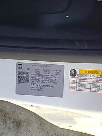 2022 CHEVROLET CAMARO ZL1 1G1FK3D62N0100542