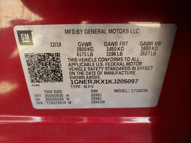 2019 CHEVROLET TRAVERSE R 1GNERJKX1KJ205097