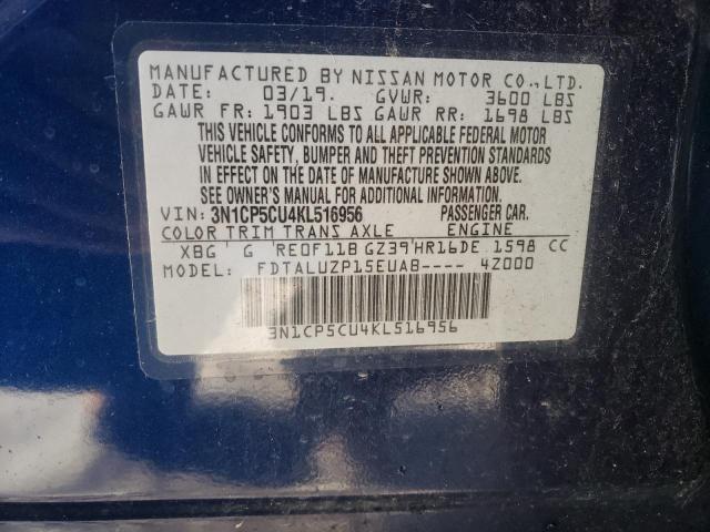 2019 NISSAN KICKS S - 3N1CP5CU4KL516956