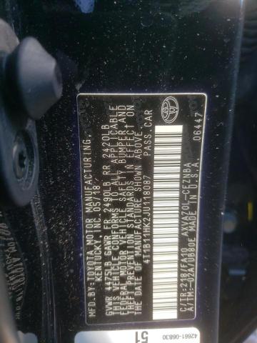 2018 TOYOTA CAMRY L 4T1B11HK2JU118087