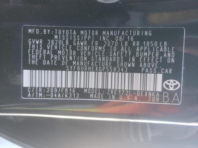 2016 TOYOTA COROLLA L - 5YFBURHEXGP558343