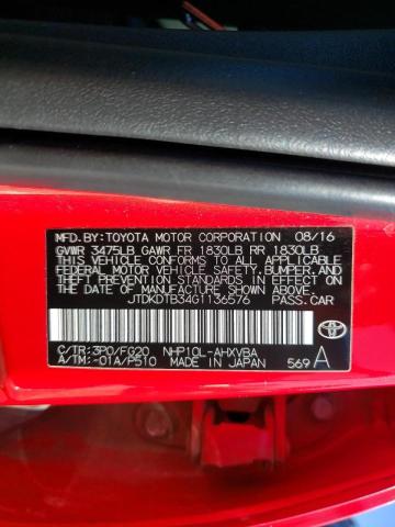 2016 TOYOTA PRIUS C - JTDKDTB34G1136576