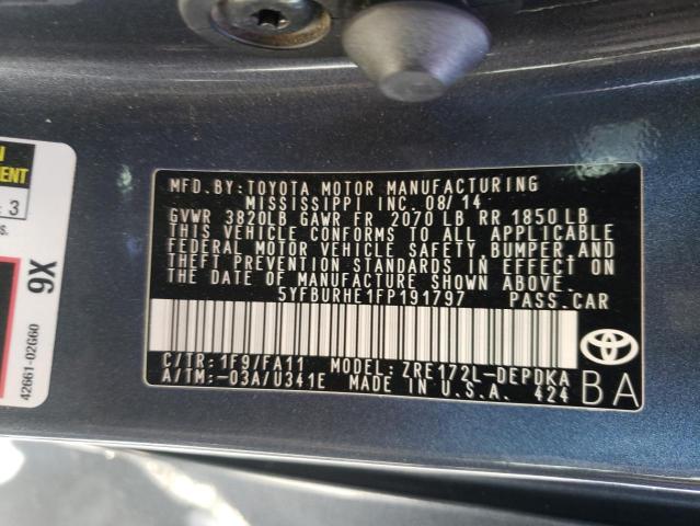 5YFBURHE1FP191797 Toyota Corolla L 2015. Фото: 9