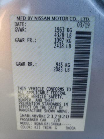 2019 NISSAN ALTIMA S 1N4BL4BV8KC217920