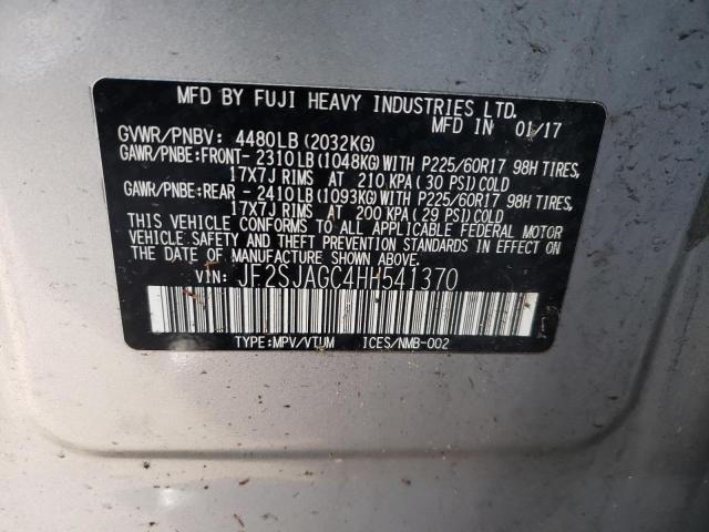 2017 SUBARU FORESTER 2 JF2SJAGC4HH541370
