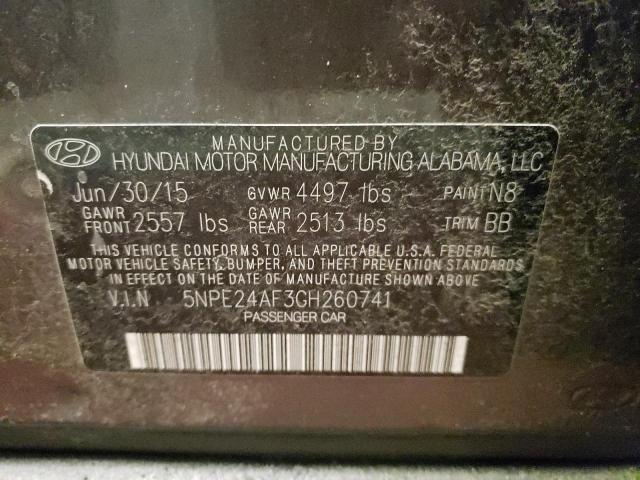 2016 HYUNDAI SONATA SE 5NPE24AF3GH260741