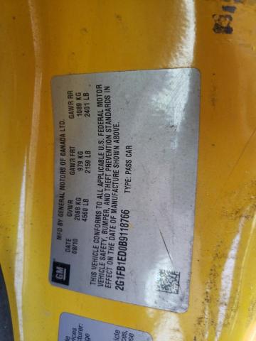 2G1FB1ED0B9118766 Chevrolet Camaro Lt 2011. Фото: 9