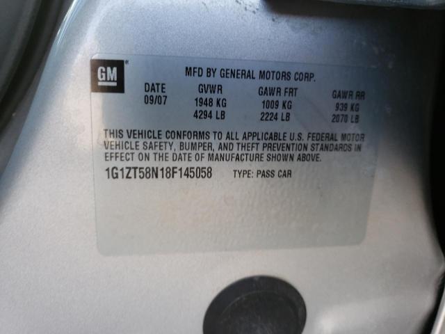 1G1ZT58N18F145058 Chevrolet Malibu Lt 2008. Фото: 9
