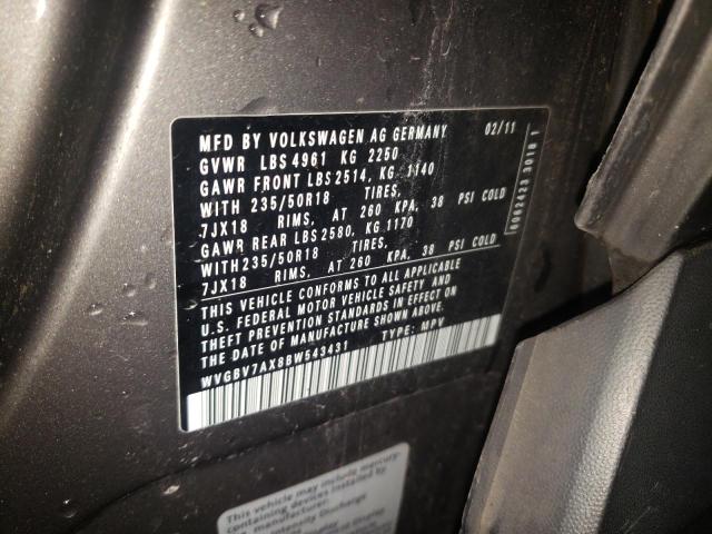 2011 VOLKSWAGEN TIGUAN S - WVGBV7AX8BW543431