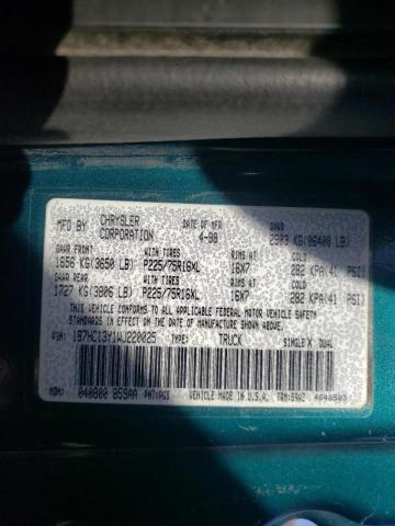 1B7HC13Y1WJ220025 Dodge Ram 1500 1998. Фото: 9