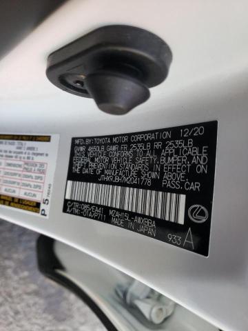 2021 LEXUS UX 250H JTHX9JBH7M2041778