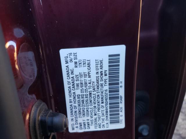 2016 HONDA CR-V EXL 2HKRM4H76GH655216
