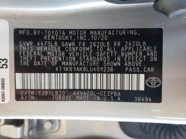 2020 TOYOTA CAMRY XSE - 4T1K61AK8LU401236