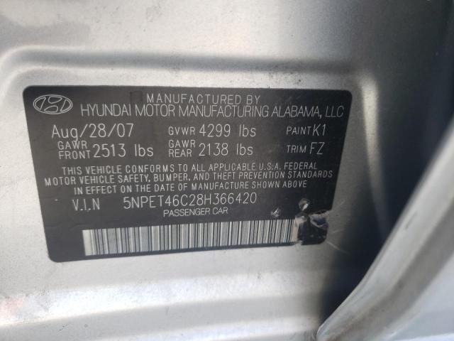 5NPET46C28H366420 Hyundai Sonata Gls 2008. Фото: 9