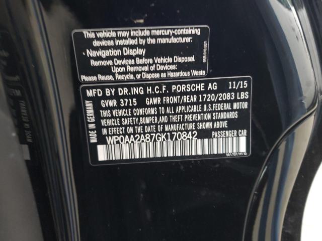 2016 PORSCHE CAYMAN WP0AA2A87GK170842