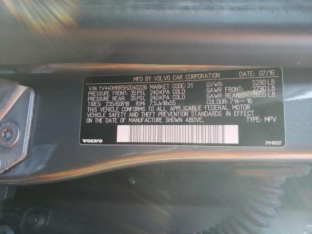 2017 VOLVO XC60 T5 DY YV440MRR5H2040226