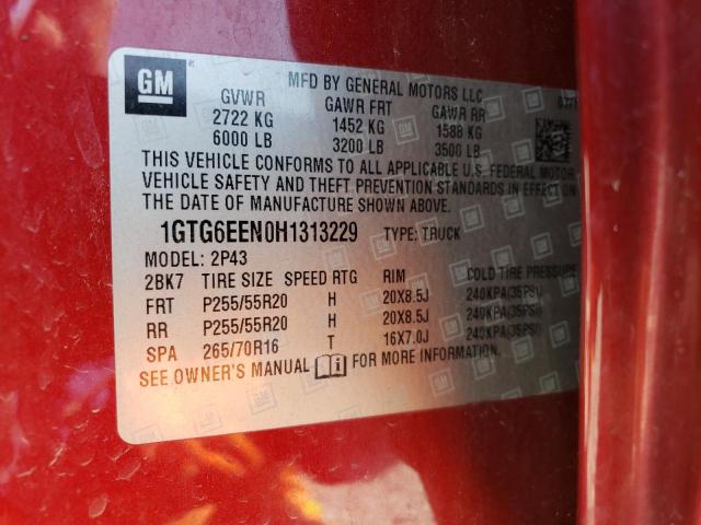 2017 GMC CANYON DEN 1GTG6EEN0H1313229