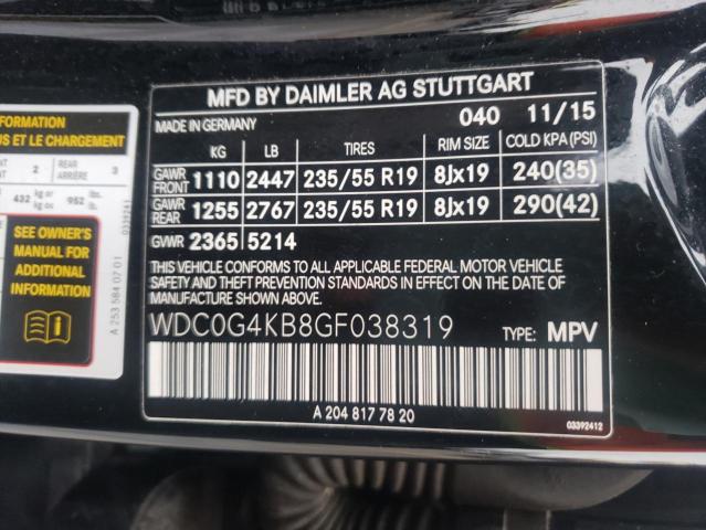 2016 MERCEDES-BENZ GLC 300 4M - WDC0G4KB8GF038319