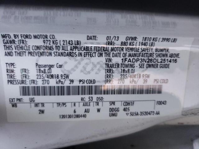 2013 FORD FOCUS TITA - 1FADP3N28DL251416