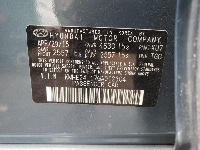 2016 HYUNDAI SONATA HYB KMHE24L17GA012304