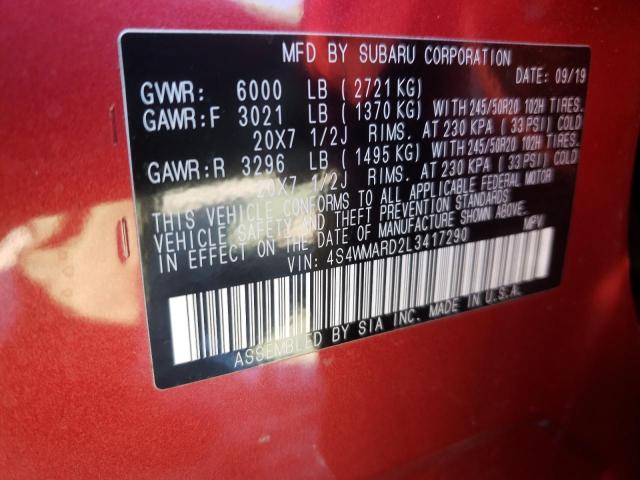 2020 SUBARU ASCENT TOU 4S4WMARD2L3417290