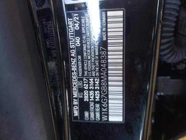 2021 MERCEDES-BENZ S 580 4MAT W1K6G7GB8MA048387